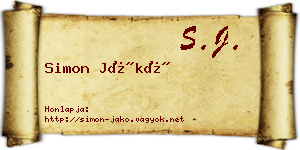 Simon Jákó névjegykártya